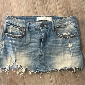 Abercrombie & Fitch Distressed Jean Skirt